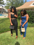 High waisted jean set