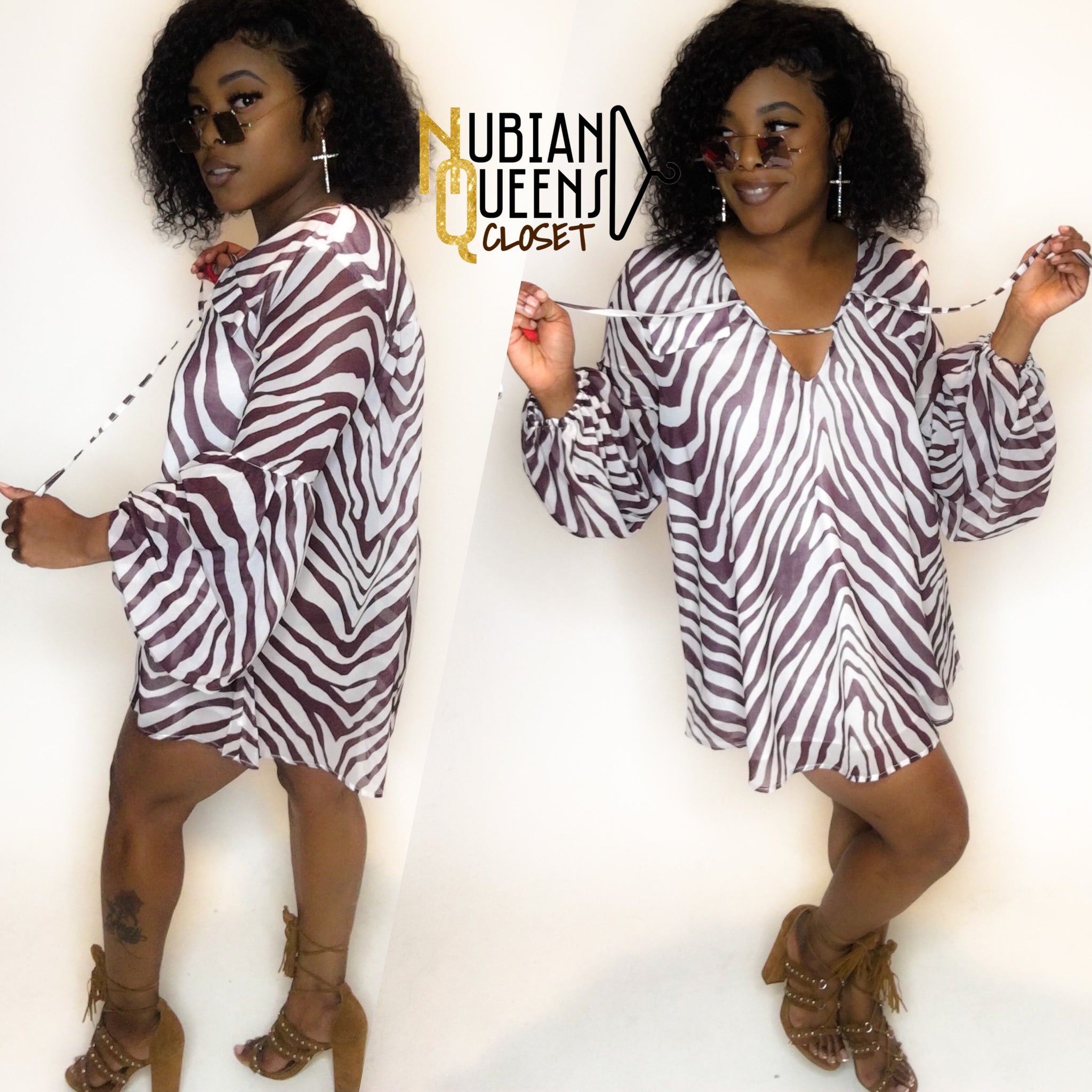 Zebra print Bubble blouse