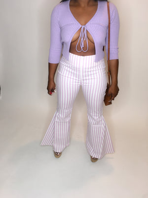 Lavender stripe Flares